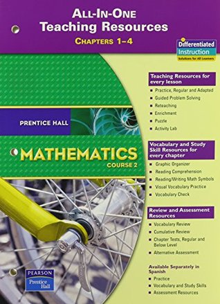 Read online Prentice Hall Math Course 2 All in One Teaching Resources for Chapters 1-4 (Blackline Masters) 2007 - Prentice Hall file in PDF