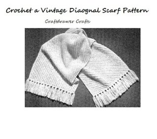 Download Crochet a Vintage Diagonal Scarf Pattern - Vintage Crochet Scarf Pattern - Craftdrawer Craft Patterns | PDF
