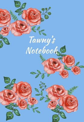 Download Tawny's Notebook: Personalized Journal - Garden Flowers Pattern. Red Rose Blooms on Baby Blue Cover. Dot Grid Notebook for Notes, Journaling. Floral Watercolor Design with First Name -  | ePub