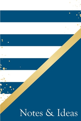 Full Download Notes & Ideas: Glam Gold Confetti Blue White modern Stripes Notebook 6x9 Inches 120 lined pages for notes, drawings, formulas Organizer writing book planner diary -  file in ePub